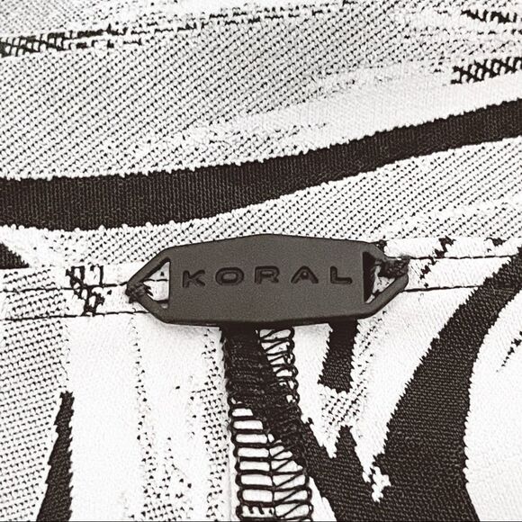 Koral Black White Floral Paradise High Rise Athletic Leggings SZ S NWOT - Picture 6 of 12